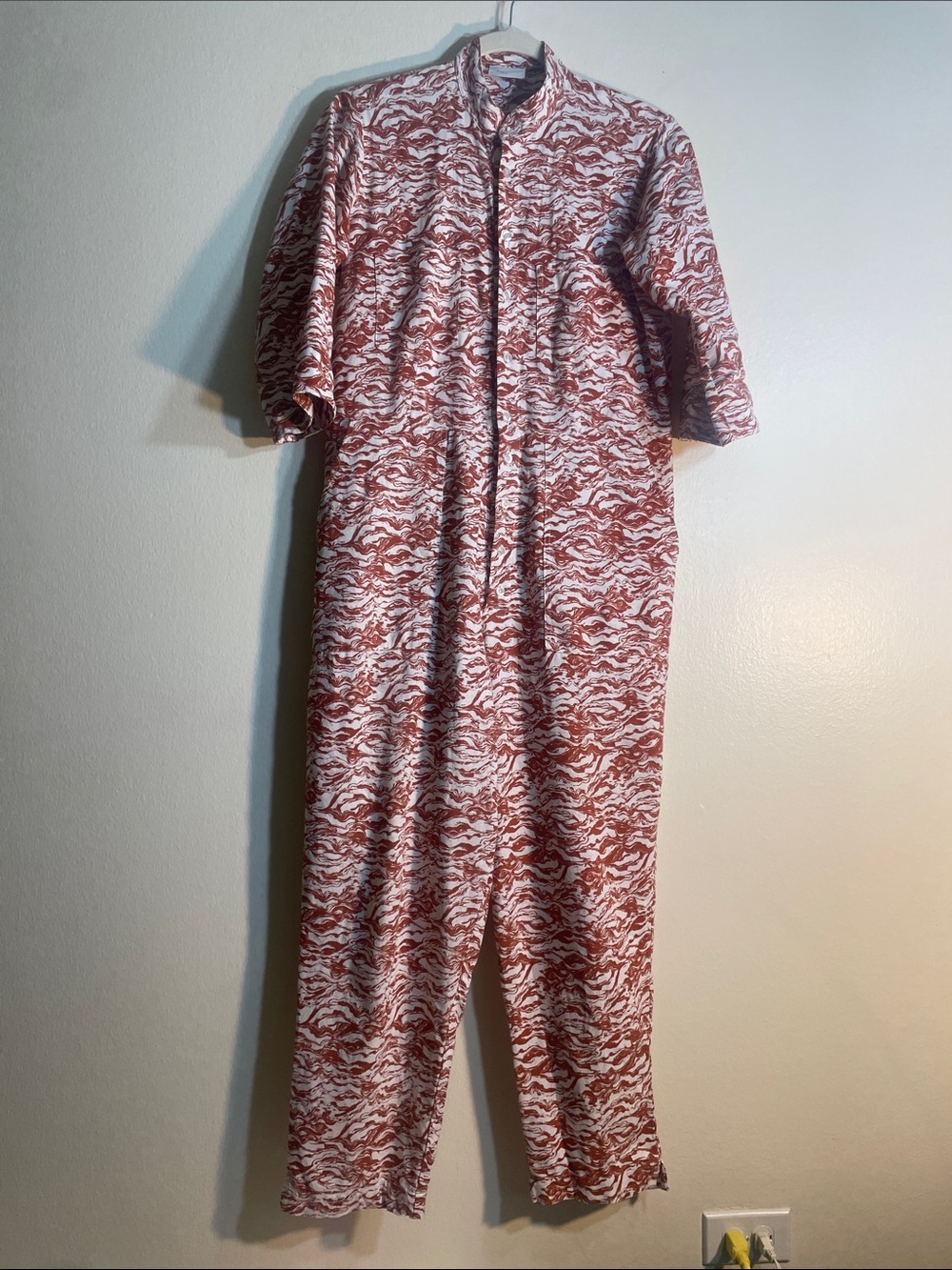 Rue Stiic Linen Blend Abstract Utility Jumpsuit